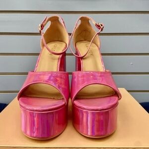 KAYLEEN By Los Angeles Iridescent Pink Platforms